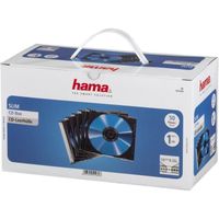 Hama Boîtier Slim pour CD et disques Blu-ray,ultra mince,lot de 50 Noir/Transparent