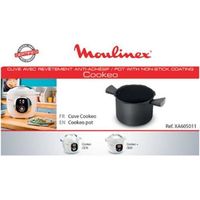 Accessoire cuve + 2 poignées pour cuiseur vapeur Cookeo Moulinex - Noir - Compatible lave-vaisselle