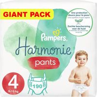 PAMPERS PANTS TAILLE 4 HARMONIE COUCHES-CULOTTES 190 COUCHES (9-15 kg)