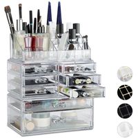 Relaxdays Boîte rangement maquillage Make up organisateur cosmétiques tiroirs compartiments, plusieurs couleurs - 4052025924089