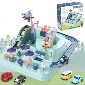 Circuit De Course Pour Petites Voitures – Rampe Interactive 4 Voitures – Développement Moteur – Dès 3 Ans – Cadeau éducatif