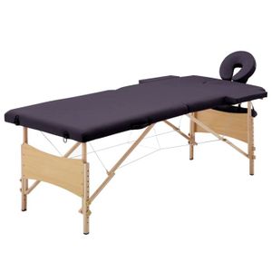 TABLE DE MASSAGE - TABLE DE SOIN Table de massage pliable 2 zones bois violet