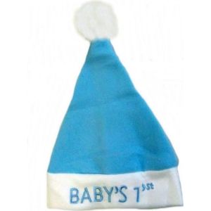 CHAPEAU - PERRUQUE Bonnet de Noël bébé mon premier Noël bleu garçon -