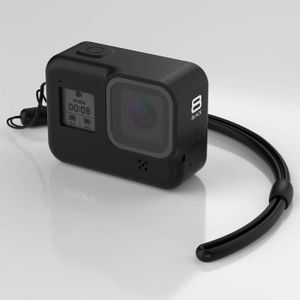 Lanière pour GoPro Hero 8 Housse de Protection de boîtier pour Les Accessoires de caméra Hero8 Noir + Bleu Kupton Housses et Etui de Protection en Silicone 