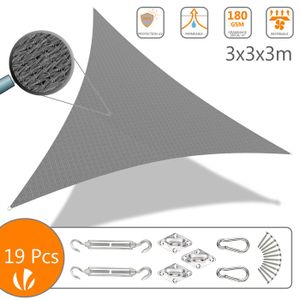 VOILE D'OMBRAGE Voile d'ombrage Triangle HDPE VOUNOT - Gris - 19 p
