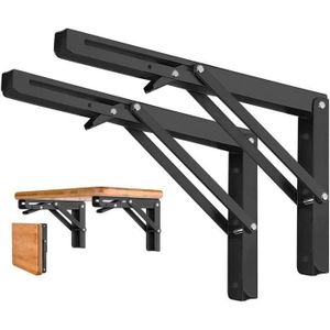EQUERRE - ASSEMBLAGE FUNNING-Lot de 2 Equerre Etagere 400mm Support Con