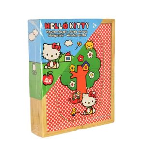 PUZZLE Coffret de 4 puzzle de 4 pieces Hello Kitty en boi