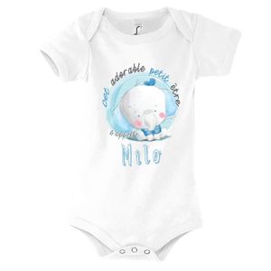 BODY Milo | Body avec Manche pour bébé garçon - Collection prénom Cute Mignon pour Nouveau né