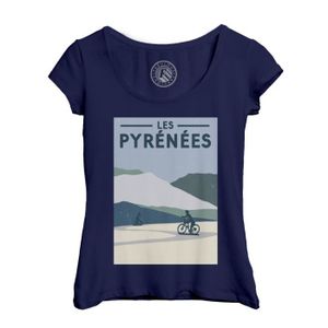 MAILLOT DE CYCLISME T-shirt Femme - Fabulous - Col Echancré - Bleu - Cyclisme - Les Pyrénées