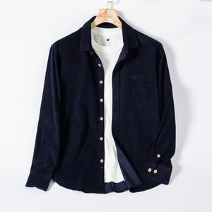 Chemise Homme En Velours Côtelé Rétro - Coupe Oversize - Manches Longues - Style Décontracté Ou Streetwear