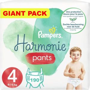 COUCHE PAMPERS PANTS TAILLE 4 HARMONIE COUCHES-CULOTTES 190 COUCHES (9-15 kg)