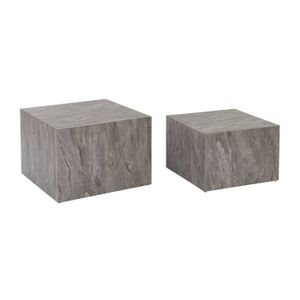 TABLE BASSE Lot de 2 tables basses effet marbre gris PAROS.  L