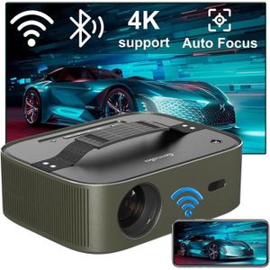 Vidéoprojecteur Vast Videoprojecteur Portable 4K, Retroprojecteur 400 Ansi Native 1080P Supporte 4K Wifi Bluetooth Projecteur Video Compatibl[J348]