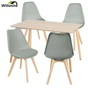 TABLE À MANGER COMPLÈTE Ensemble Table à manger + 4 chaises similicuir gri