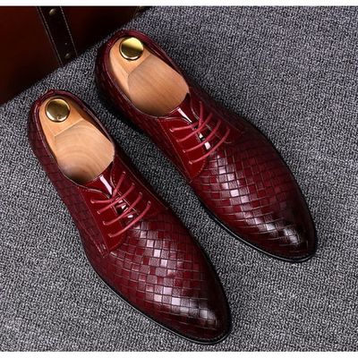 Mocassin homme en cuir PU Chaussure de ville bordeaux Mariage et ceremonie Derby pour costume garcon Marron Bordeau Cdiscount Chaussures
