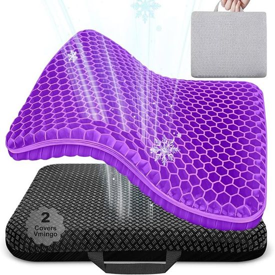 Coussin de Siège en Gel, Coussin de Gel Respirant, Coussin Anti Escarres, Le avec Housse