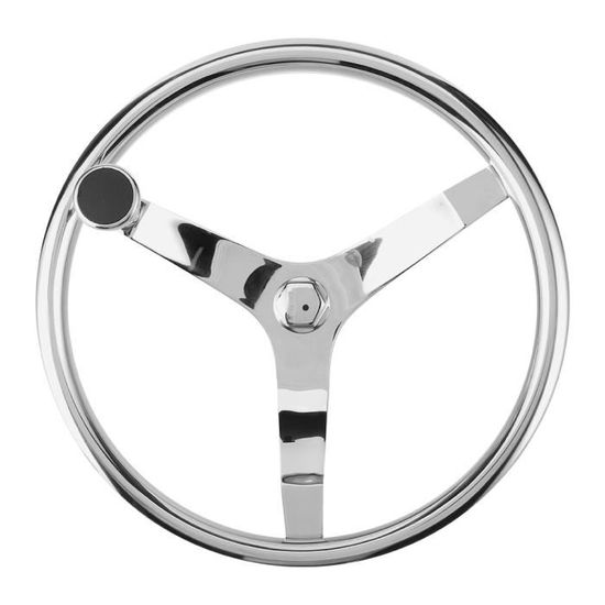 Volant Marin 13,5 Pouces Inox 5 Rayons - Pour Bateau, Yacht, Hors-bord (inclinaison 25°, Arbre 3/4")