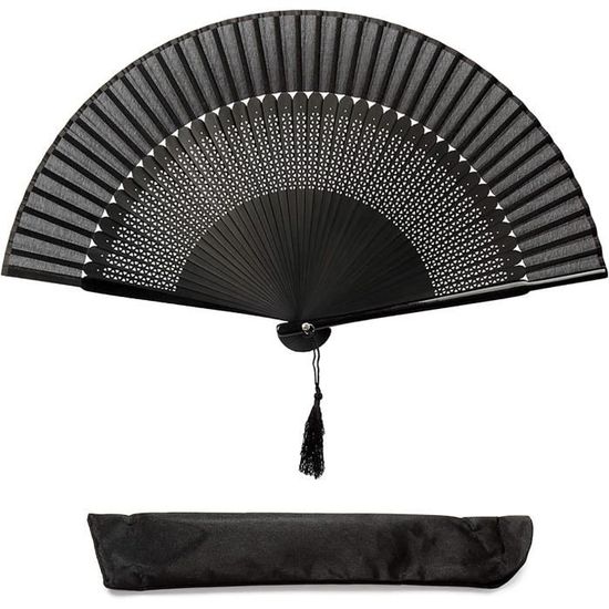 Éventail Pliable Bambou Et Soie Violet Avec Pompon - Portable, Mariage, Danse, Décoration Murale