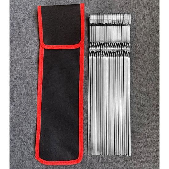 20 Brochettes Barbecue 30cm En Acier Inoxydable - Piques à Viande Réutilisables