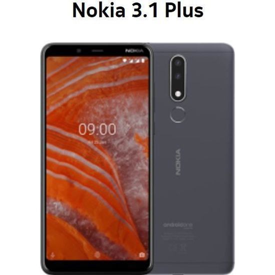 Nokia 3.1 Plus Dual-SIM 3 Go de RAM 32 Go de ROM TA-1104 Smartphone noir