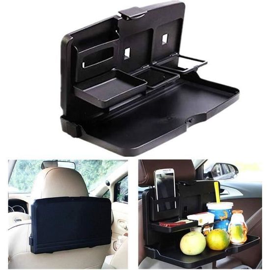 Plateau Porte-gobelet Pour Voiture - Pivotant 360°, Dimensions ~20x21x33 Cm - Pour Repas, Snacks, Camping, Caravane, Yacht