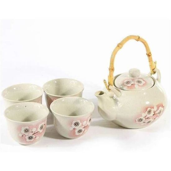 Service à Thé De Voyage Japonais - Théière Et 4 Tasses En Porcelaine Noire, Avec Plateau Et Sac, Idéal Cadeau Homme