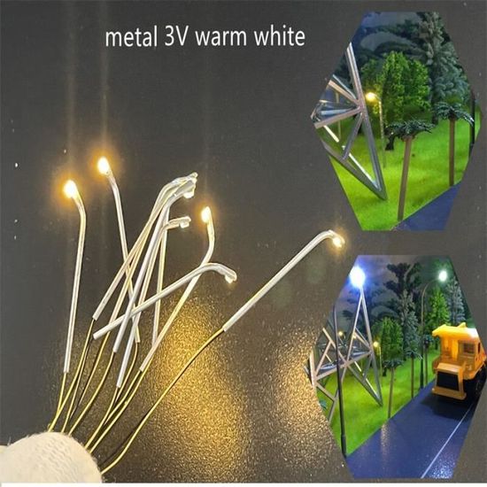 10 X POTEAUX de lampadaire modèle de lampadaire échelle OO HO avec DEL