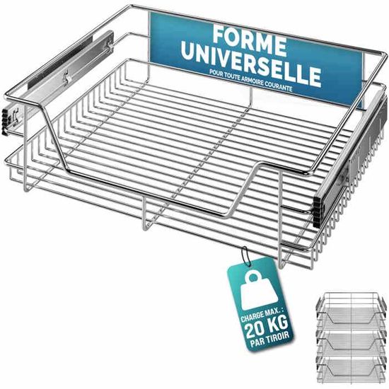 Lot De 3 Poubelles De Cuisine 25L – Couvercles Bleu, Jaune, Vert, Système De Tri, Dimensions 39x24x51 Cm
