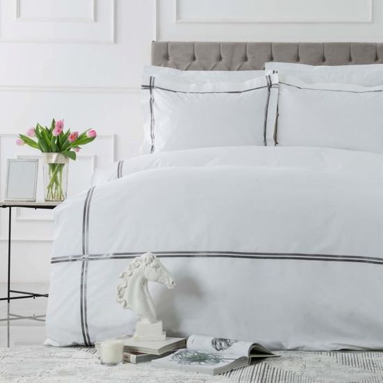 Parure de lit Karaca Home Halig avec housse de couette 100 % coton pour lit  2 personnes et couverture offerte - KARACA France