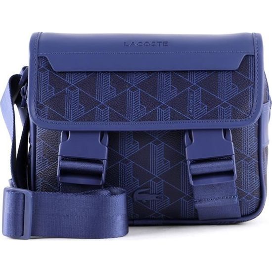 LACOSTE The Blend Seasonal Messenger Bag Monogramme Cosmique Encre