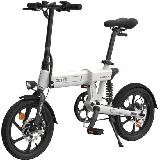 HIMO Z16 16 pouces pliant assistance électrique vélo cyclomoteur E-Bike gamme 80KM 10AH-Blanc
