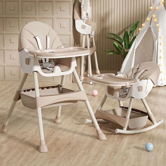 3 en 1 Chaise Haute Bébé Convertible avec Plateau Réglable, Chaise  d'Alimentation Bébé