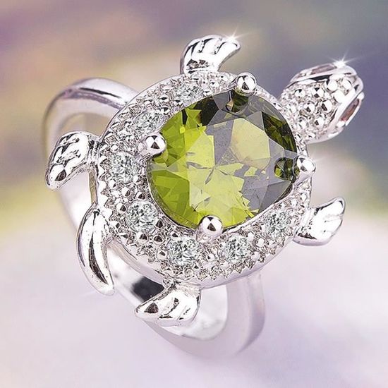Bague sales tortue argent
