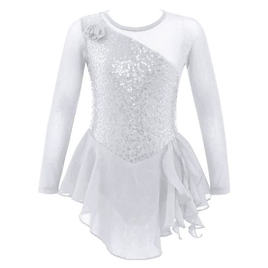 Robe De Danse Femme – Ballet, Patinage, Danse Latine, Avec Strass Et Maille