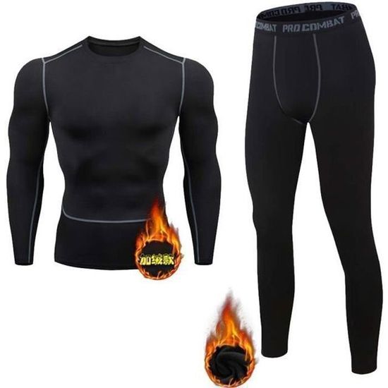 Ensemble De Sous-vêtements Thermiques Manches Longues Pour Homme - Haut Et Bas Pour Temps Froid - Matière à Préciser