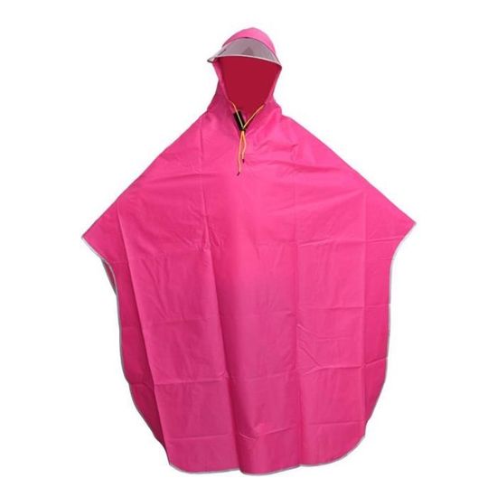 KEQAR Cape De Pluie Enfant Réfléchissante Rose - Poncho Imperméable à Capuche, Pour 110-140 Cm - 4