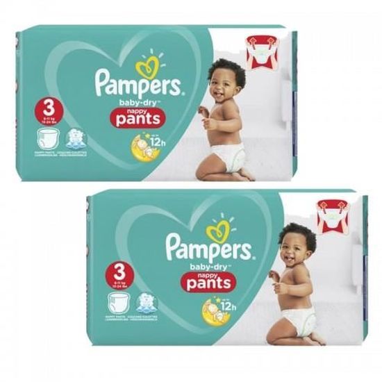 900 Couches Pampers Baby Dry Pants taille 3
