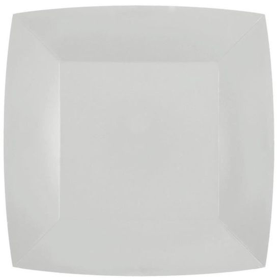 Lot de 10 Assiettes carrées en carton blanc (290grs/m2) 23 x 23 cm