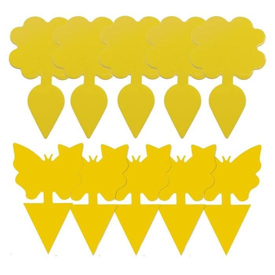 50 Pièges Jaunes Collants Double Face Panngu - 15x20 Cm - Anti-mouches, Pucerons, Thrips - Pour Jardin Et Plantes