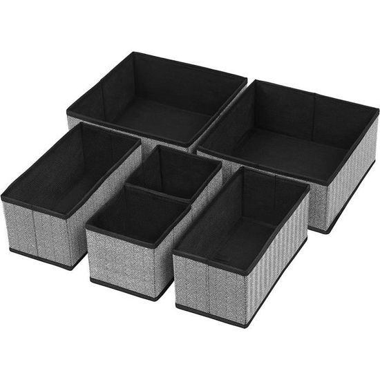 12 Organisateurs De Tiroir En Tissu Pliable - 3 Tailles - Rangement Vêtements, Sous-vêtements, Chaussettes