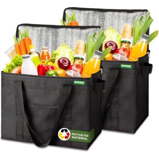 Sac Isotherme Pliable 30L - Grise - Isolation Renforcée - Pour Courses Ou Pique-nique