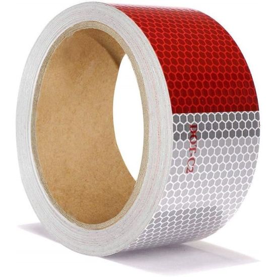 Ruban Réfléchissant Rouge/blanc | Sécurité Haute Visibilité - Sol Direct