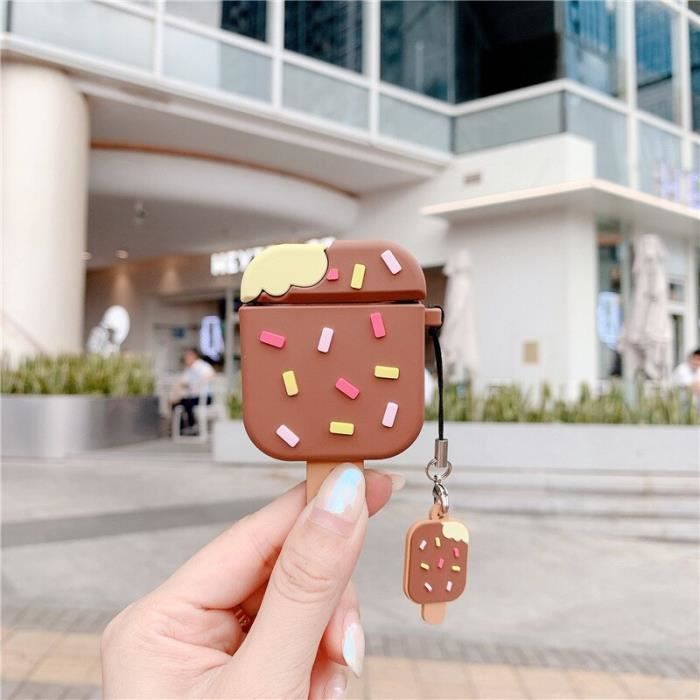 Étui AirPods 1-2 en silicone souple 3D, design biscuits au chocolat, étui de protection pour écouteur E-For Airpods 1 2 -DRFT10173