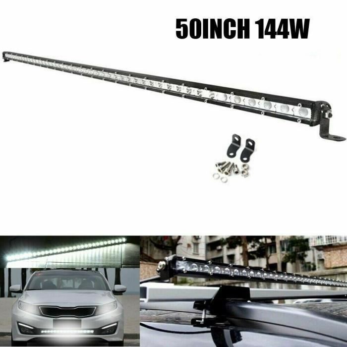 Barre à LED Slim 129cm 144W 48 LED 12-24V Pour Auto Camion Tout-Terrain 4x4