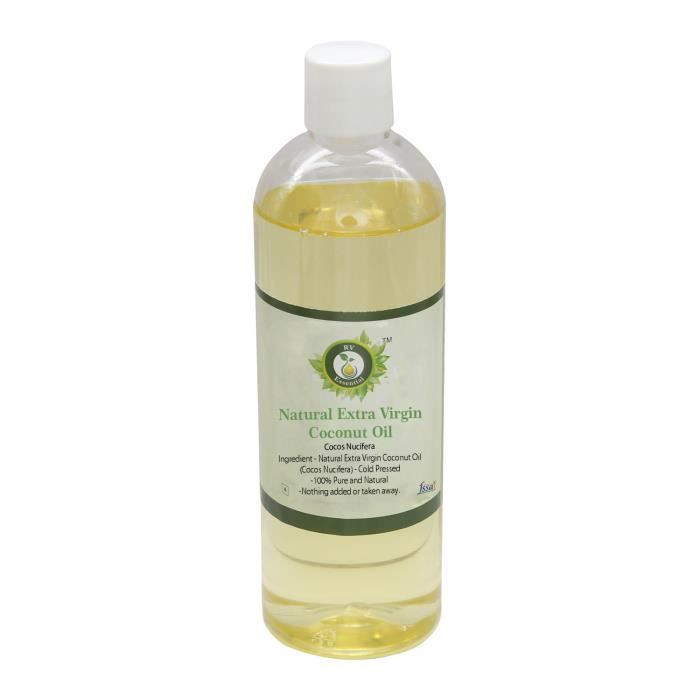 R V Essential Huile noix coco extra vierge naturelle 100ml (3.38oz) Cocos Nucifera pressée froid