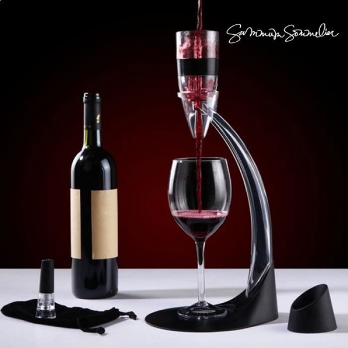Aérateur de vin sur pied * Dimensions : 16,5 x 40 x 18,5 * Matière : verre, plastique Fonctions : aérateur vin Contenu : 1 aéra...
