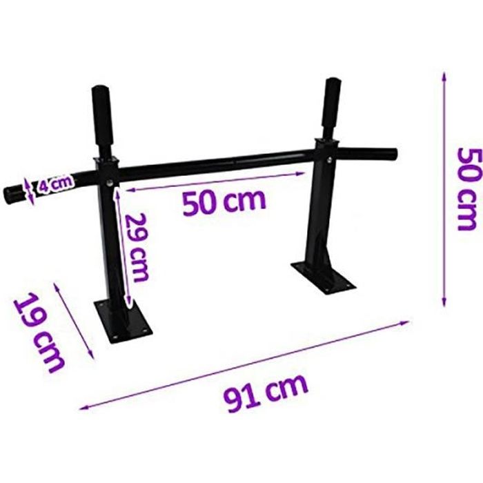 Barre de traction Murale en acier noir
