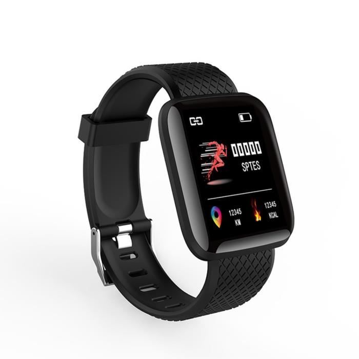 Bracelet Intelligent 116 Plus Smart Watch 1,3 pouces TFT écran couleur étanche Sports Fitness Activity Tracker - Noir