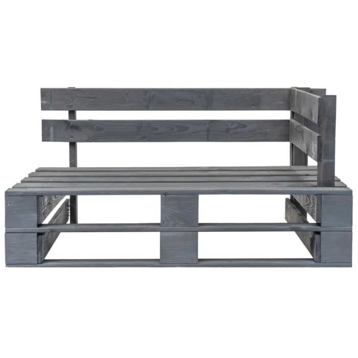 Banc d'angle palette de jardin Bois FSC Gris