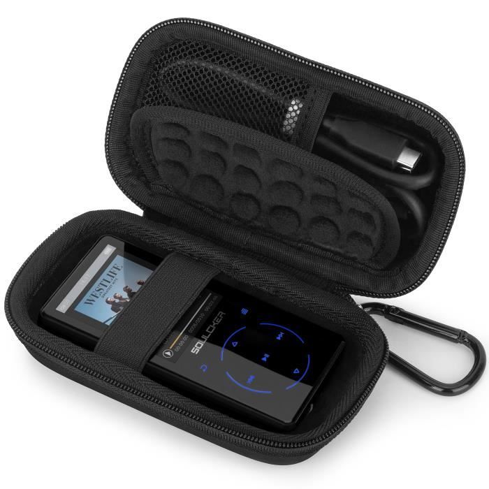 Yinke Étui Housse pour Lecteur MP3 MYMAHDI/AGPTEK/SuperEye/Victure, Sac de Rangement Compatible avec MP3 de Ecran1.8&2.4 pouces noir